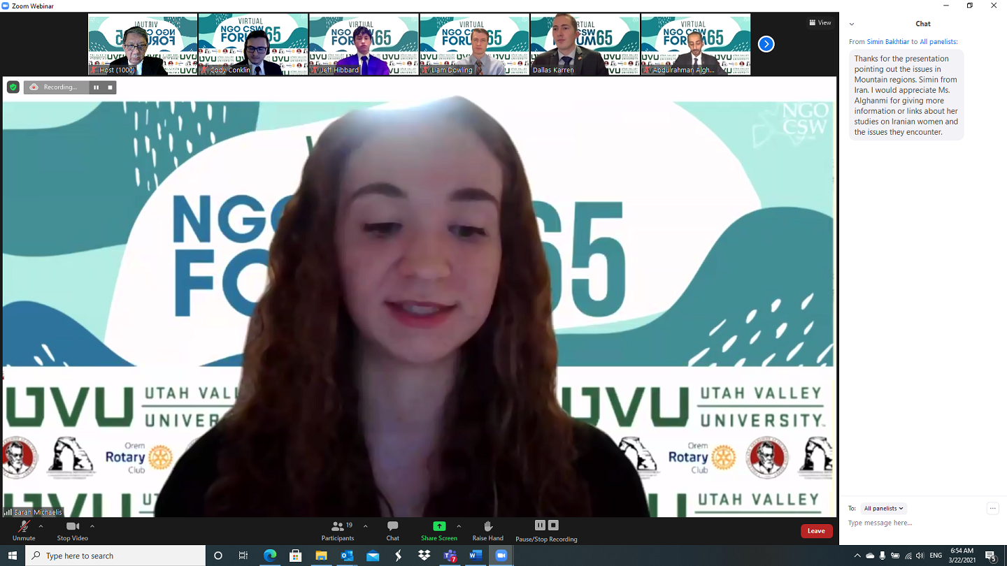 CSW65 Delegation Sarah