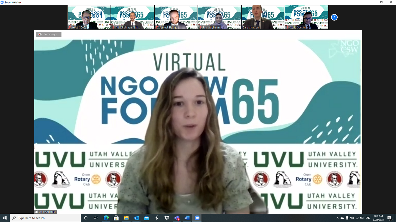 CSW65 Delegation Yana